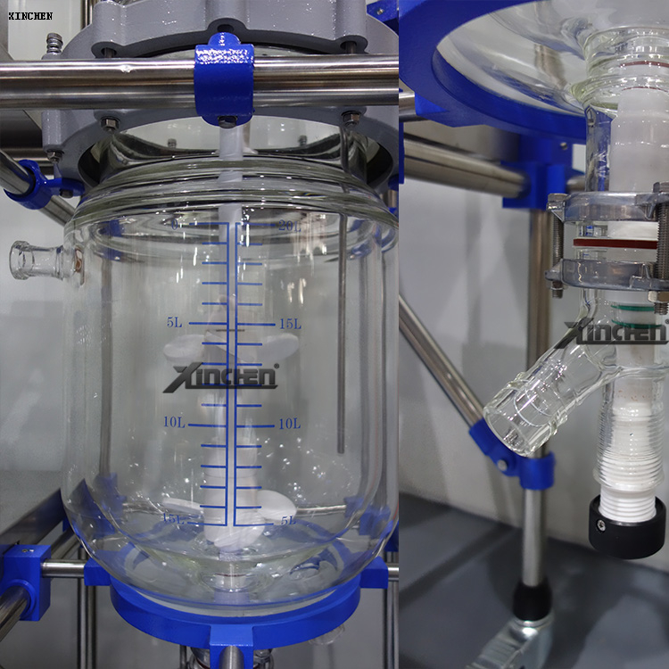 20L 玻璃反应釜+ 加热制冷循环器+防爆型玻璃成套反应釜